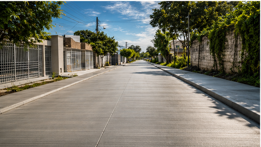 Vía pavimentada en concreto hidráulico — proyecto TALA en Colombia